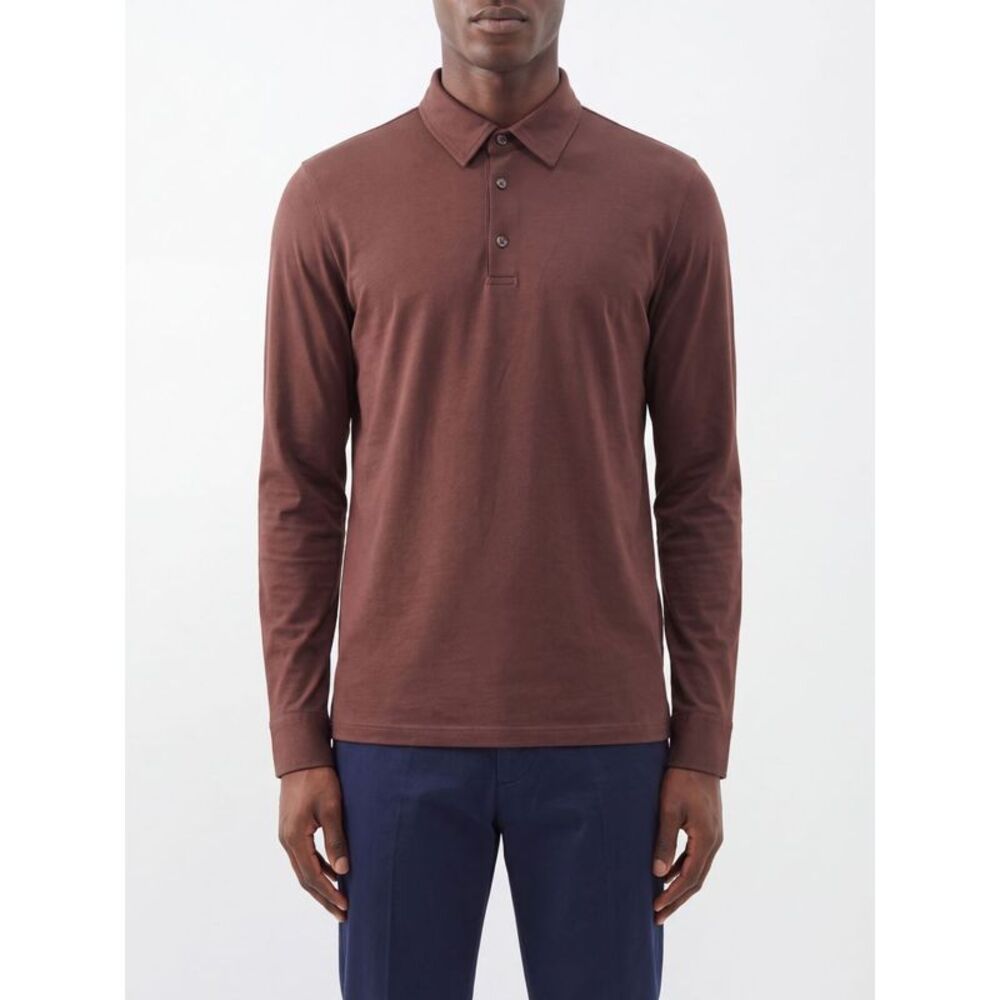 Zanone Polo Shirt Men Brown